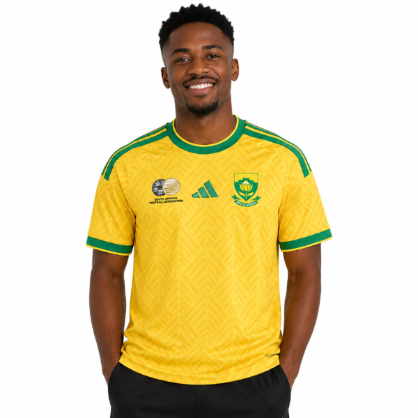 Bafana Bafana home jersey 2026 – South Africa yellow and green high-end replica football kit – Grade AAA quality – Buy online at Tekkersfit